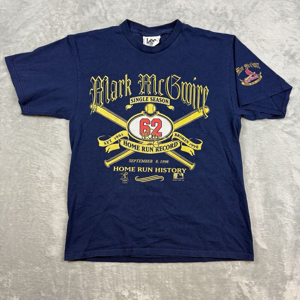 Vintage 1998 Mark McGwire St. Louis Cardinals Home Run Record T-Shirt Lee M